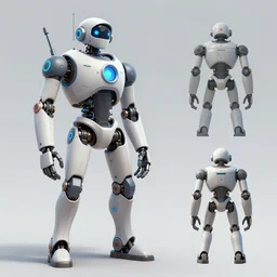 a science fiction robot character design sheet, trending on artstation