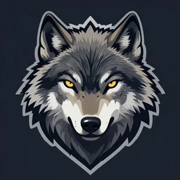 4k a wolf face artistic render gaming logo style surreal