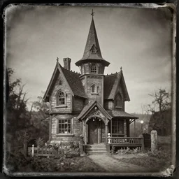 tintype photo of a witches house