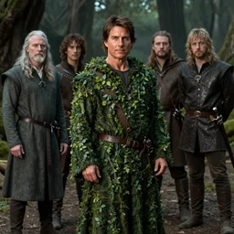 medieval fantasy half length d & d portrait photo of tom cruise as a d & d woodland druid wearing robes of ivy, photo by philip - daniel ducasse and yasuhiro wakabayashi and jody rogac and roger deakins