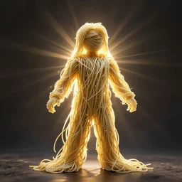 human figure made of noodles