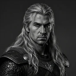 Odin, charcoal portrait, artstation, fine-detailed