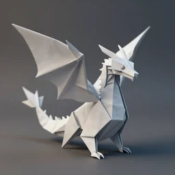 dragon, origami, 3 d, octane render, vray