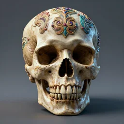 psychadelic skull 3D, high detail, high definition, photorealistic, 8k