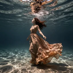 long and wide feminine dress underwater