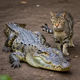 a cat - crocodile, wildlife photography