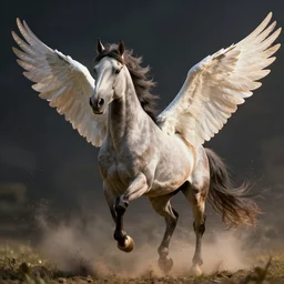 an appaloosa horse has wings. digital art. professional, high quality, action, dramatic lighting, octane render, ue 5, digital art