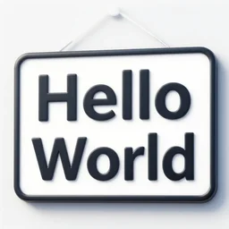 a sign that says, Hello World