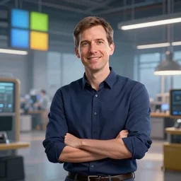 phil spencer, microsoft, phil spencer, in an asian factory, fantasy, games 3 d, unreal, amazing detali 4 k