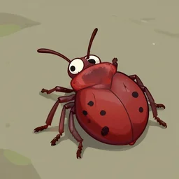 i try to squish the bug, but the bug squishes me instead. cartoon art style