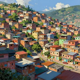 a colorful favela, a fantasy digital painting by greg rutkowski and james gurney, trending on artstation, highly detailed