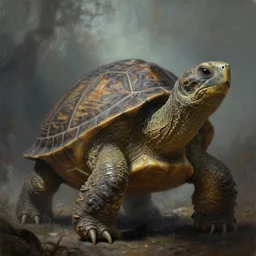 ancient turtle god, fantasy monster concept art dungeons and dragons deviantart 4 k high detail masterpiece oil painting