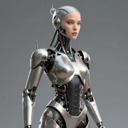 A ultra detailed illustration of a female cyborg, by HR Giger, trending on ArtStation, octane render, 8k, volumetric lighting,
