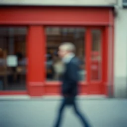 blurry, street photography by saul leiter, frames, red, pale