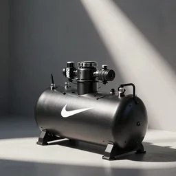 nike air compressor, octane render hyperrealistic, volumetric lighting and shadows