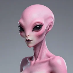 portrait of an alien woman, pink skin, trending on artstation