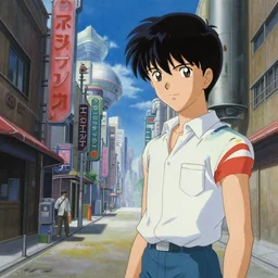 painting of japanese science - fiction street, zeen chin, katsuhiro otomo