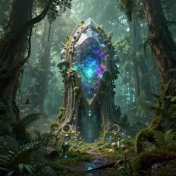 abandoned by pierre de meuron, rainforest wilderness retro universe apocalyptic cosmic gem azeroth matte painting made of glass biopunk, archdaily, wallpaper, highly detailed, trending on artstation.