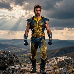 henry cavill as wolverine, cinestar colour, anarmophic