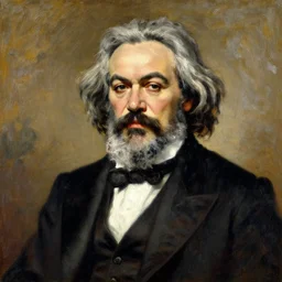 beautiful post - impressionist painting portrait of karl marx by, henri de toulouse - lautrec, camille pissarro, paul cezanne, henri rousseau, henri - edmond