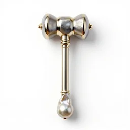 baroque mace, 8k product photo, isolated on a pure white background, centered, entire object in frame, sharp focus, soft studio lighting