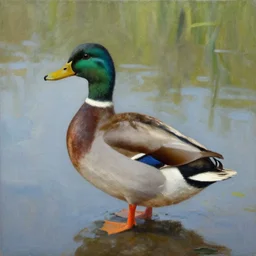 a duck on the prowl oil painting dan witz