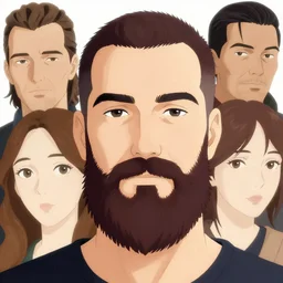beautiful anime of bold bearded guy with short beard, by sherree valentine daines, peter mohrbacher, alice neel, donato giancola, mike winkelmann, laurie greasley. trending on artstation, 8 k, masterpiece, graffiti, fine detail, full of color, intricate detail, golden ratio illustration, face detail