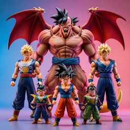 hyperrealistic rendering, flesh monster dragon ball z by donato giancola and greg rutkowski and wayne barlow and zdzisław beksinski, action figure, sofubi, studio lighting, colored gels, colored background, xf iq 4, 1 5 0 mp, 5 0 mm, f 1. 4, iso 2 0 0, 1 / 1 6