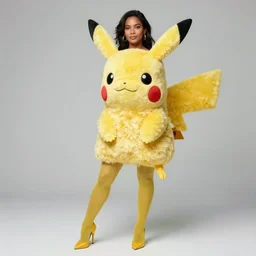 elegant woman dressed up as pikachu, wearing stockings, modern photo by Annie Liebovitz,