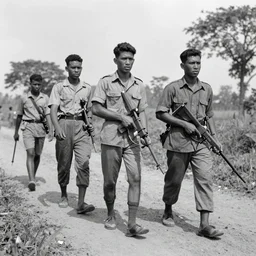 tai and khmer war, emotional movement, black and white photo, historic, realistic, highly detailed, 1 2 0 0 s,