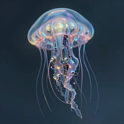 Cyborg biomechanical jellyfish, sci-fi, highly detailed, digital painting, artstation, concept art, smooth, sharp focus, illustration, art by artgerm and greg rutkowski and alphonse mucha