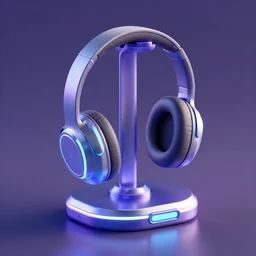 headphone stand, futuristic, techno, cyberpunk, product design, 3 d render, 3 d concept, isometric design, fun, swag, cute
