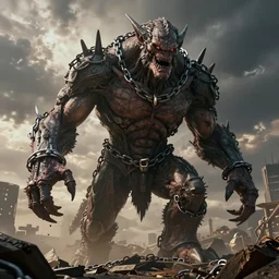 home shopping network, a giant monstrous evil creature in chains