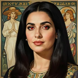 A portrait of PRESIDENT EL SISI , red eyes, 4k, sharp focus, art by artgerm and greg rutkoski and alphonse mucha