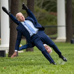 Joe Biden falling again, now intp the backrooms