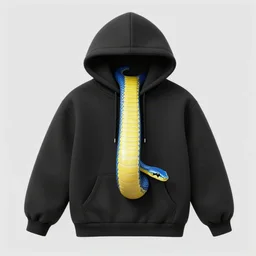 a half - blue half - yellow snake wearing a black hoodie, below a laptop screen, dim screen light, dark room, hyperdetailed, art by charlie bowater and greg rutkowski