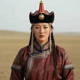 portrait of a epically beautiful mongolian woman by national geographic, cinematic, 8 0 mm,
