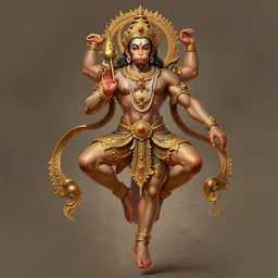 vertically centered award winning full body portrait of a beautiful ornated hanuman god, leaping!!!, completely!!! stretched!!! hemstrings!!!, intricate, elegant, highly detailed, digital painting, artstation, concept art, smooth, sharp focus, digital illustration, art by krenz cushart and artem demura and alphonse mucha