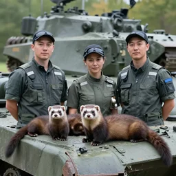 A tank crew of ferrets.