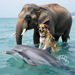 a mixed breed of!! dolphin and elephant