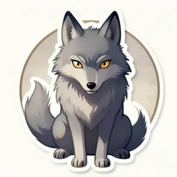victo ngai cute shadow wolf sticker decal design, highly detailed, high quality, digital painting, by ross tran and studio ghibli and alphonse mucha, artgerm