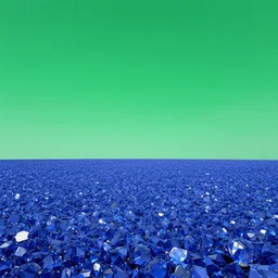 a sapphire field, a emerald sky, surreal poster art