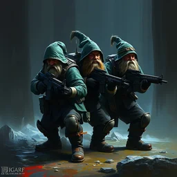 dwarf swat team | | realistic shaded, fine details, realistic shaded lighting painting by greg rutkowski, diego gisbert llorens, magali villeneuve, artgerm, jeremy lipkin, michael garmash, rob rey