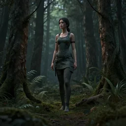 blender, render, woman, forest, darkness