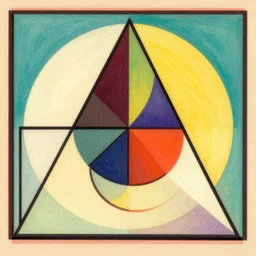 triangle cubism. retro art by jean giraud. fibonacci