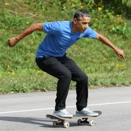 barack obama riding a skateboard
