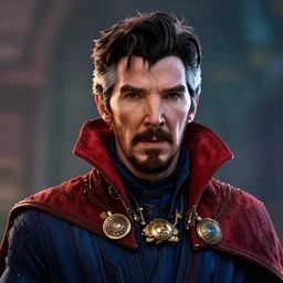 doctor strange portrait, ultra realistic 4 k unreal engine very cinematic render with ray tracing slight bloom strong ambient occlusion strong reflections depth of field fog