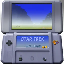 star trek video game, nintendo 6 4, n 6 4, screenshot, low poly count, distance thick fog, pixelated textures, fullscreen, gameplay