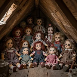 attic full of creepy dolls