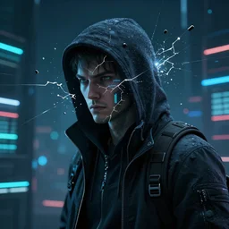 a cyberpunk hacker's mind shattering in cyberspace trending on artstation deviantart pinterest detailed realistic hd 8 k high resolution